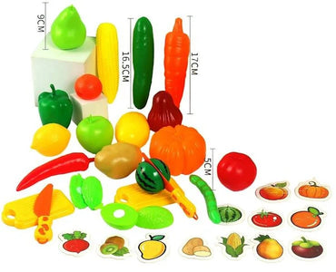 Fruit Cutting & Sorting Play Set with Basket ππͺ